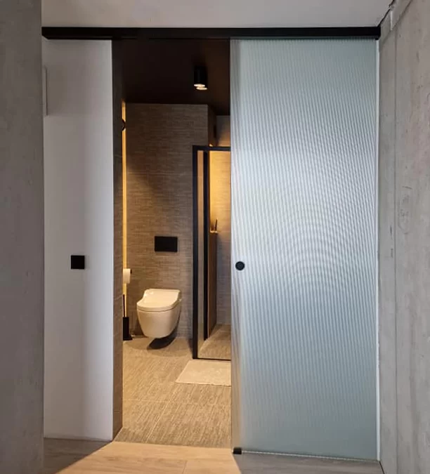 Drzwi szklane przesuwne, realizacja firma iSzkło Ruda Śląska